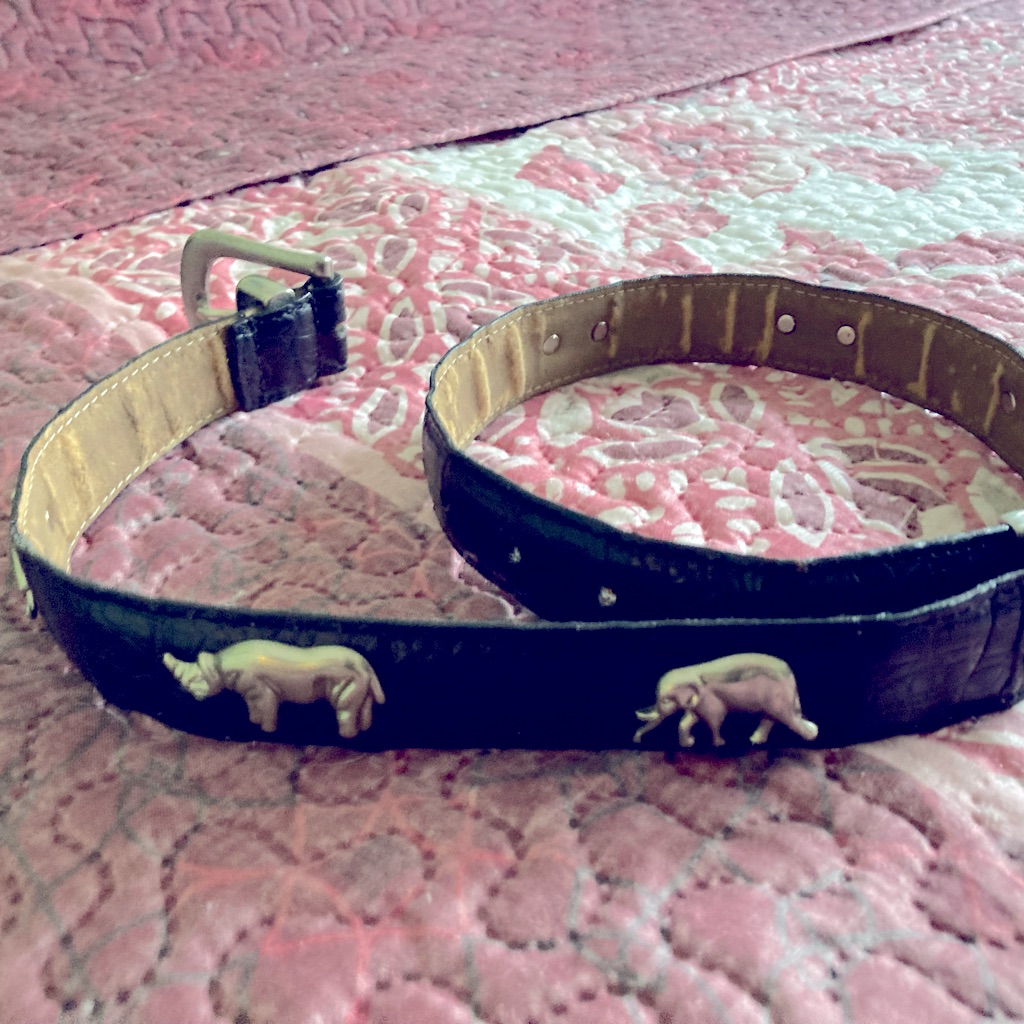 Sterling Silver Animals On Leather Belt